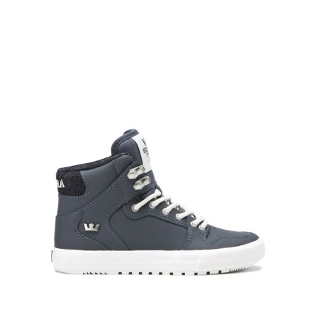 Supra Vaider Cold Weather Kids High Tops Shoes Grey UK 76DEP